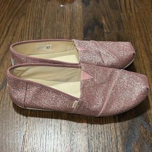 Pink Glitter Toms; Women’s 9.5  💖